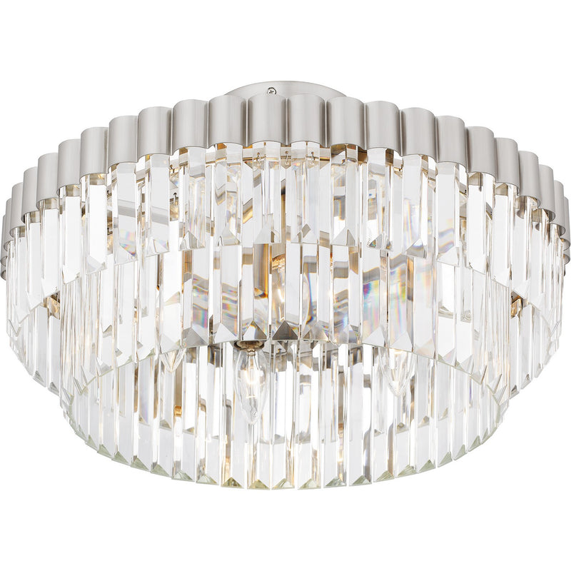 Quoizel QSF6742BN Four Light Semi Flush Mount, Brushed Nickel