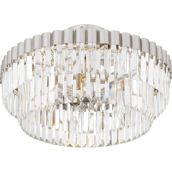 Quoizel QSF6742BN Four Light Semi Flush Mount, Brushed Nickel
