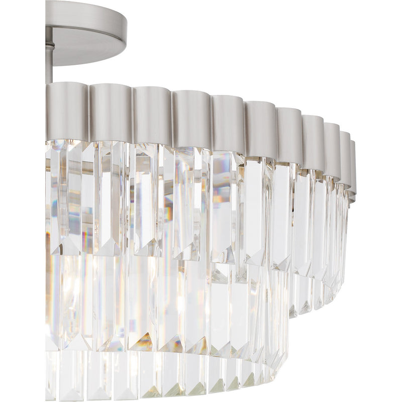 Quoizel QSF6742BN Four Light Semi Flush Mount, Brushed Nickel
