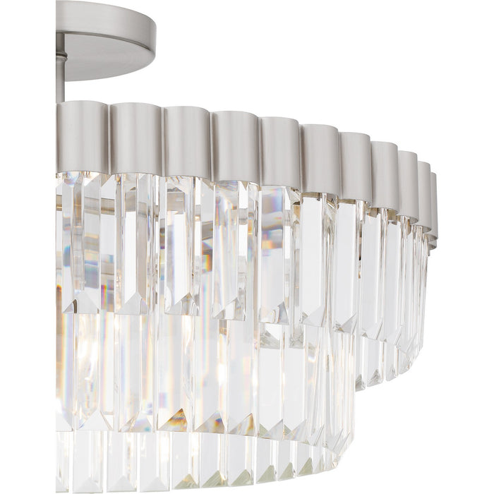 Quoizel QSF6742BN Four Light Semi Flush Mount, Brushed Nickel
