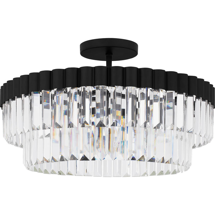 Quoizel QSF6742MBK Four Light Semi Flush Mount, Matte Black