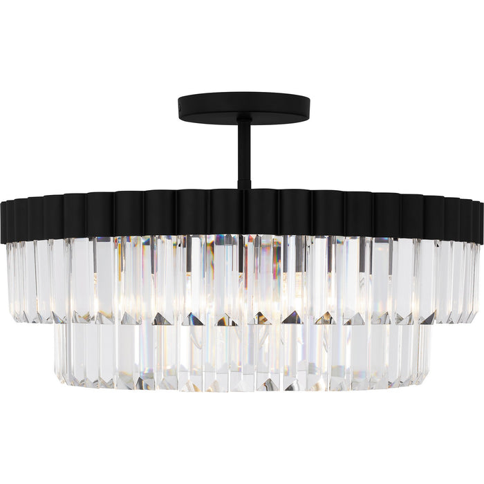 Quoizel QSF6742MBK Four Light Semi Flush Mount, Matte Black