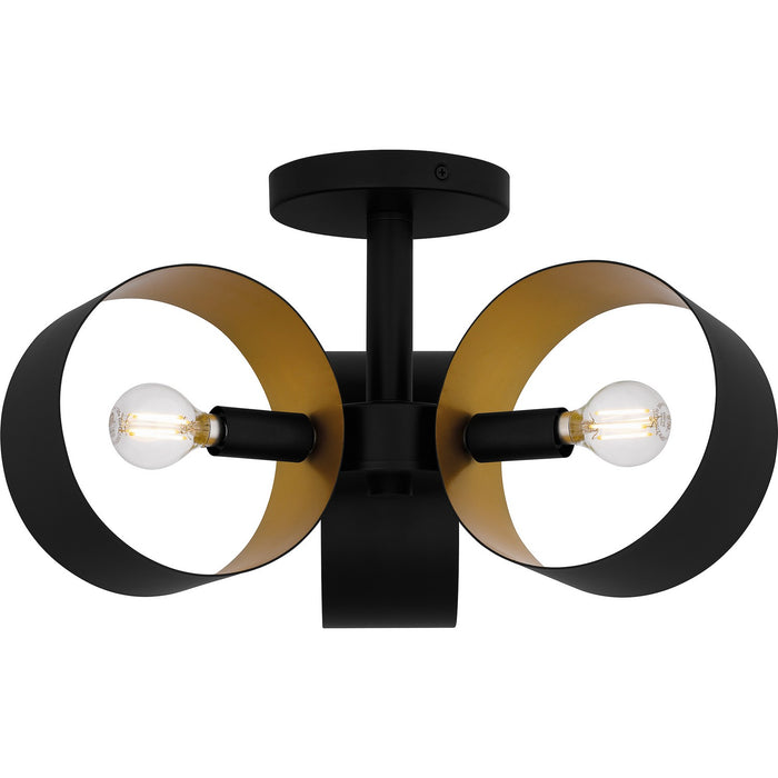 Quoizel QSF6745MBK Three Light Semi Flush Mount, Matte Black