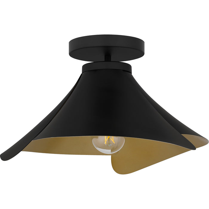 Quoizel QSF6747MBK One Light Semi Flush Mount, Matte Black