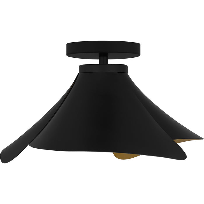Quoizel QSF6747MBK One Light Semi Flush Mount, Matte Black