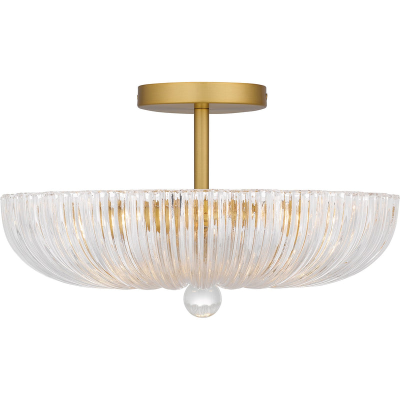 Quoizel QSF6748BRG Three Light Semi Flush Mount, Brushed Gold