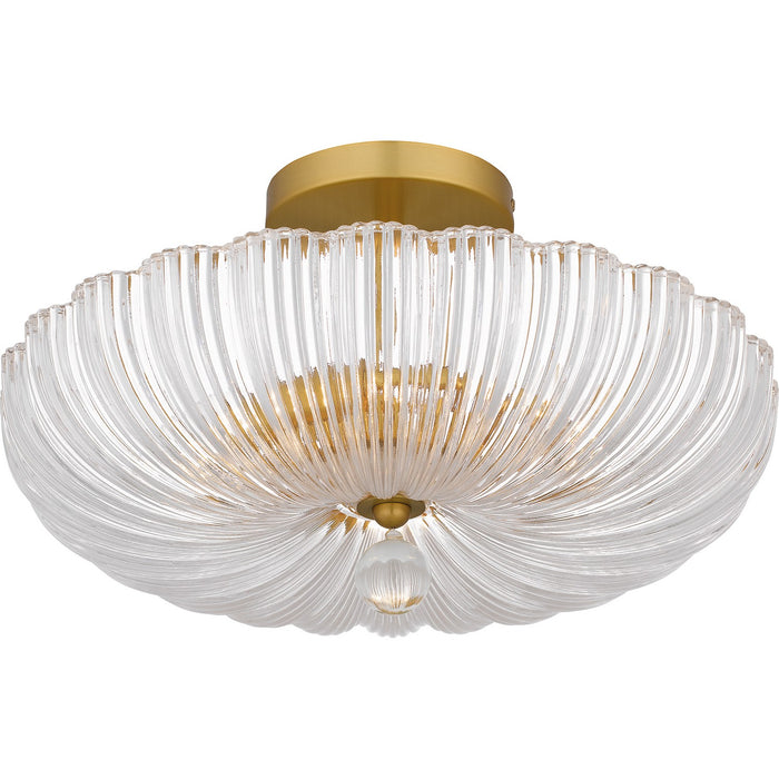 Quoizel QSF6748BRG Three Light Semi Flush Mount, Brushed Gold