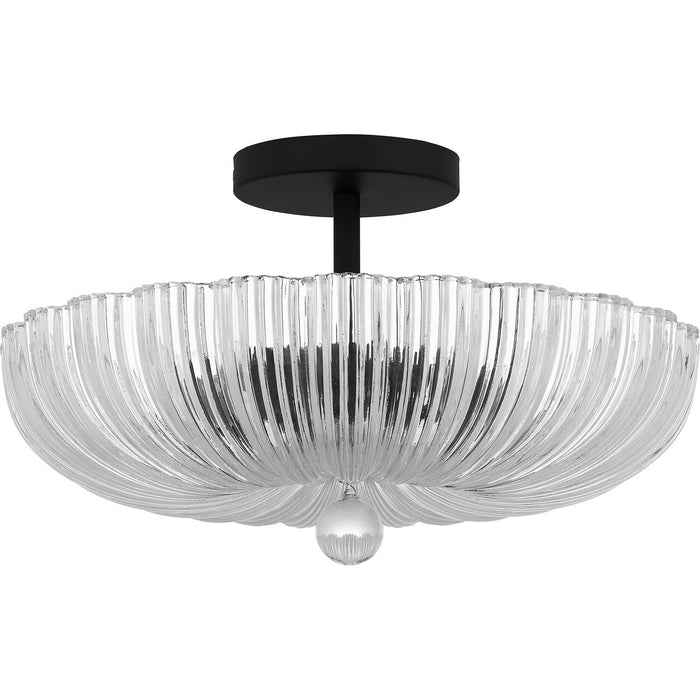 Quoizel QSF6748MBK Three Light Semi Flush Mount, Matte Black