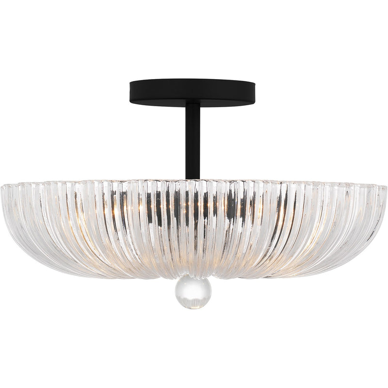 Quoizel QSF6748MBK Three Light Semi Flush Mount, Matte Black