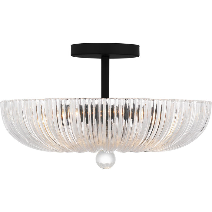 Quoizel QSF6748MBK Three Light Semi Flush Mount, Matte Black