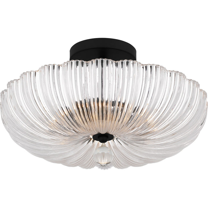 Quoizel QSF6748MBK Three Light Semi Flush Mount, Matte Black