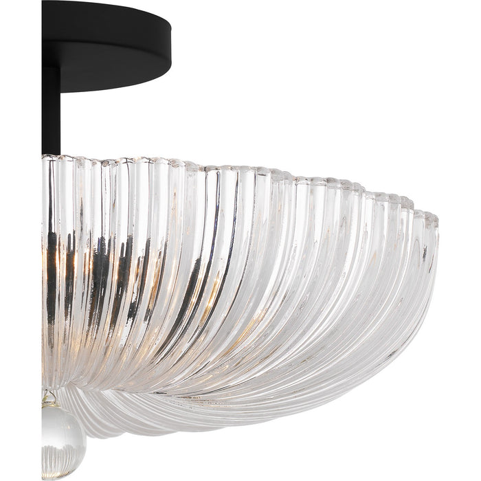 Quoizel QSF6748MBK Three Light Semi Flush Mount, Matte Black