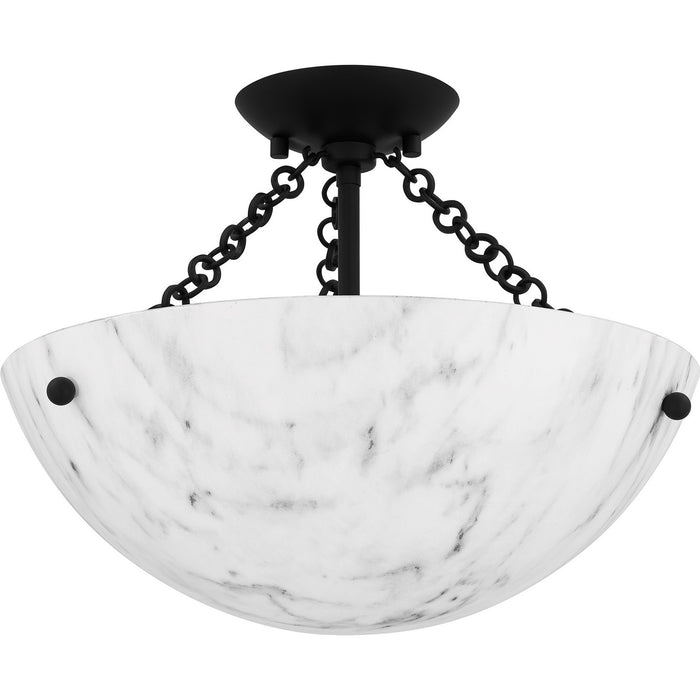 Quoizel QSF6751MBK Three Light Semi Flush Mount, Matte Black