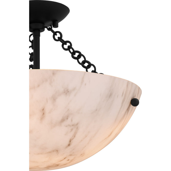 Quoizel QSF6751MBK Three Light Semi Flush Mount, Matte Black