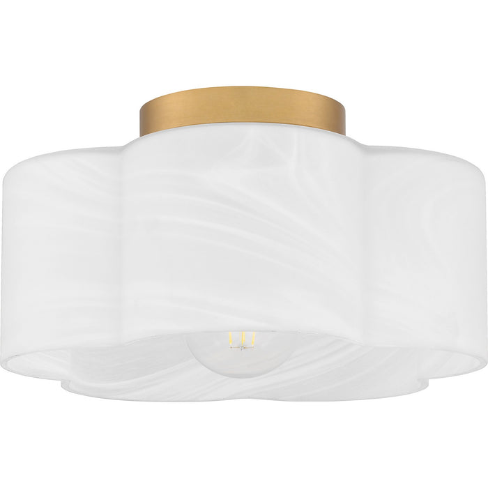 Quoizel QSF6760BWS One Light Semi Flush Mount, Brushed Weathered Brass
