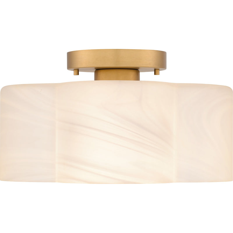 Quoizel QSF6760BWS One Light Semi Flush Mount, Brushed Weathered Brass