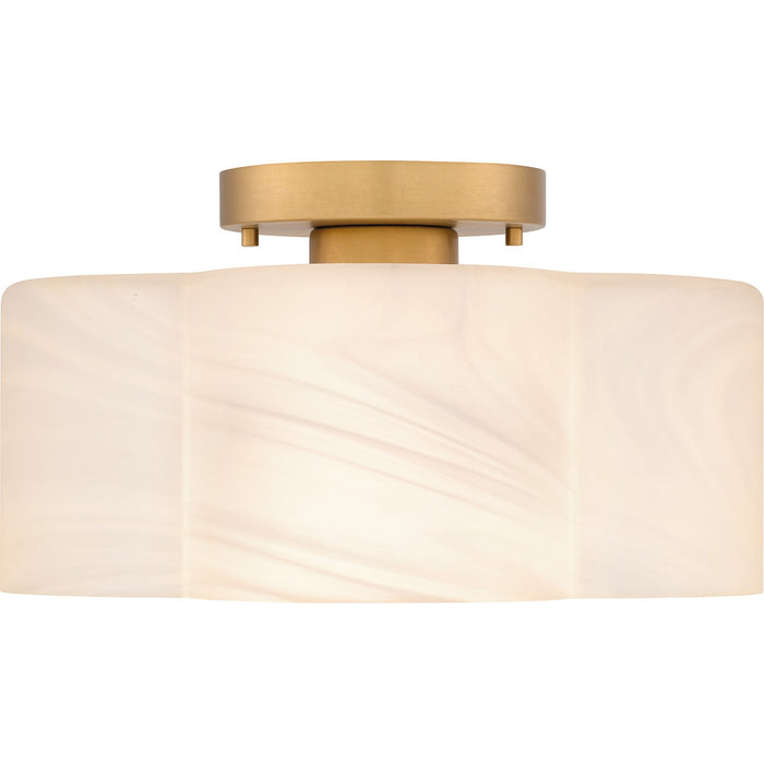 Quoizel QSF6760BWS One Light Semi Flush Mount, Brushed Weathered Brass