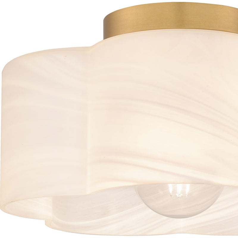 Quoizel QSF6760BWS One Light Semi Flush Mount, Brushed Weathered Brass