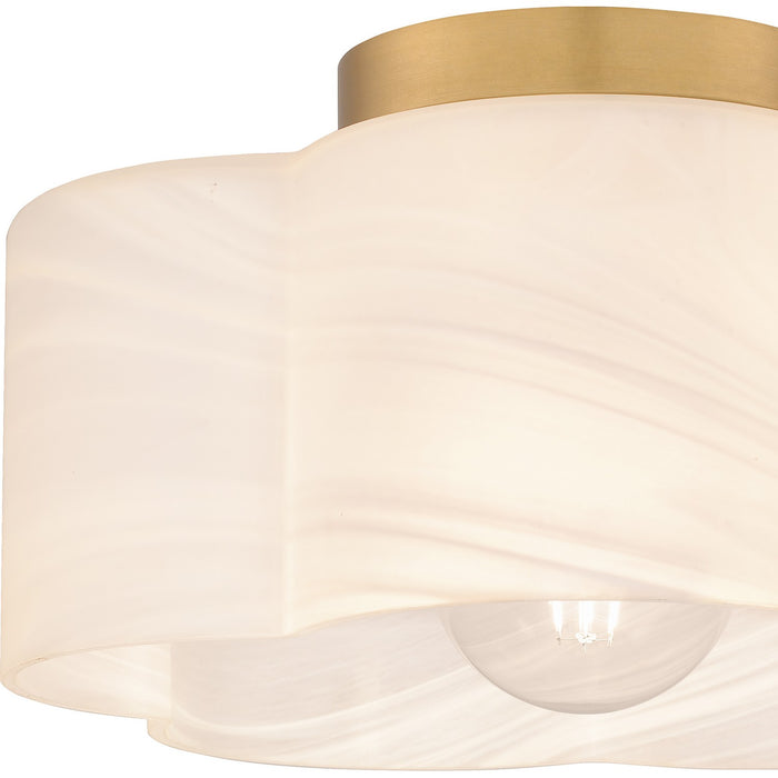 Quoizel QSF6760BWS One Light Semi Flush Mount, Brushed Weathered Brass