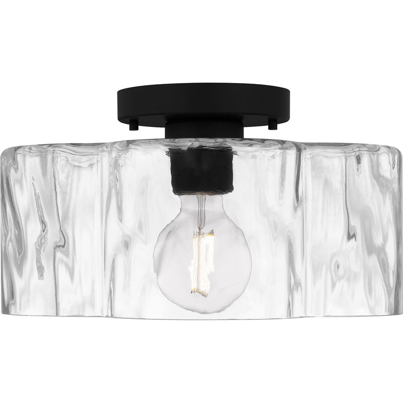 Quoizel QSF6760MBK One Light Semi Flush Mount, Matte Black