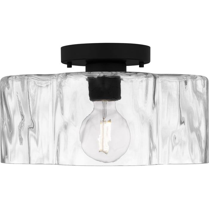 Quoizel QSF6760MBK One Light Semi Flush Mount, Matte Black