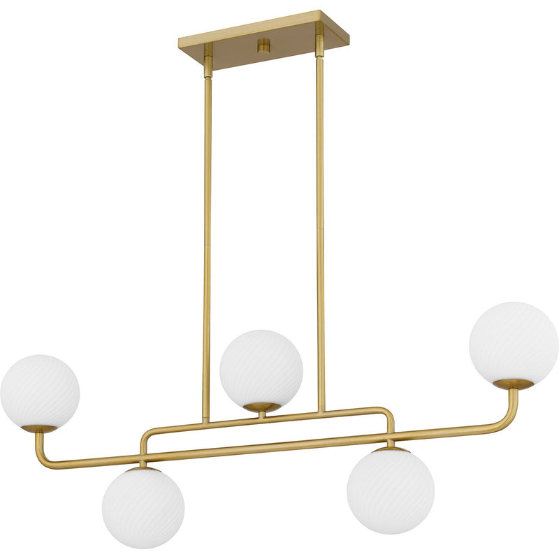 Quoizel RGS540BRG Five Light Linear Chandelier, Brushed Gold