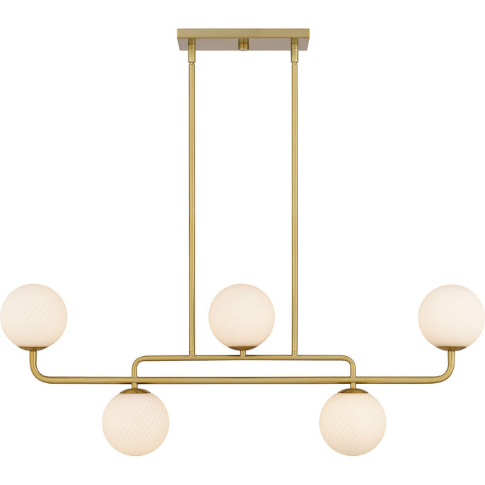 Quoizel RGS540BRG Five Light Linear Chandelier, Brushed Gold