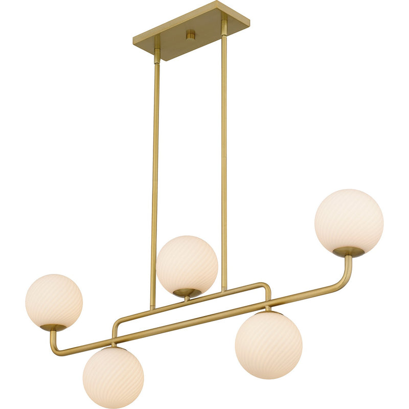 Quoizel RGS540BRG Five Light Linear Chandelier, Brushed Gold
