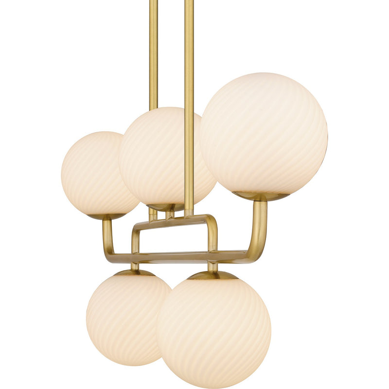 Quoizel RGS540BRG Five Light Linear Chandelier, Brushed Gold