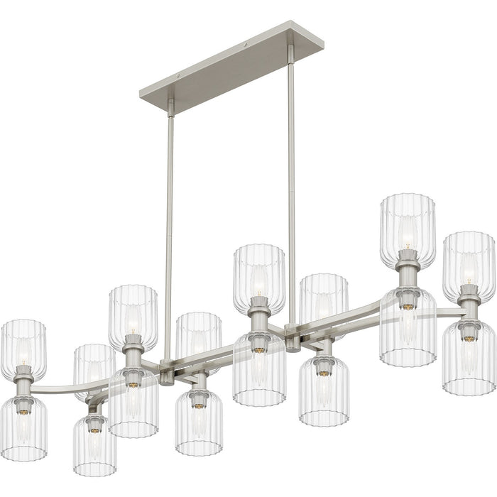 Quoizel RMD846BN Eight Light Linear Chandelier, Brushed Nickel