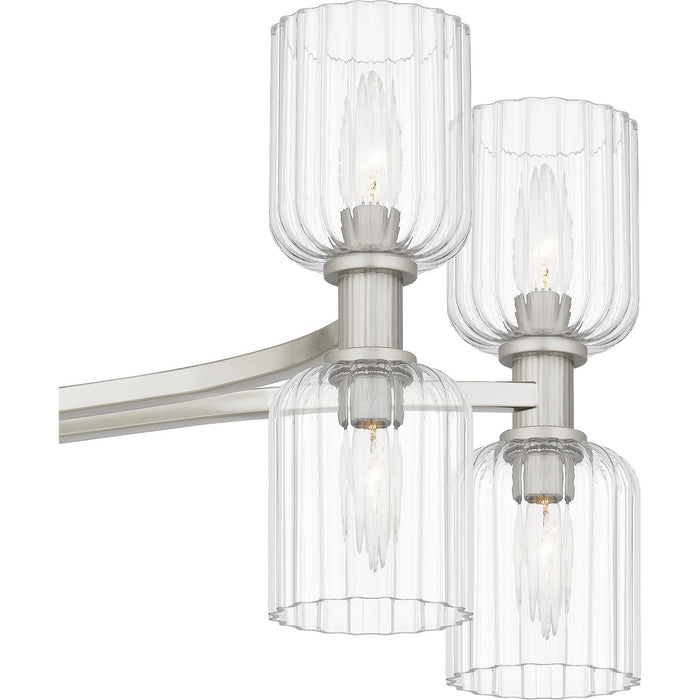 Quoizel RMD846BN Eight Light Linear Chandelier, Brushed Nickel