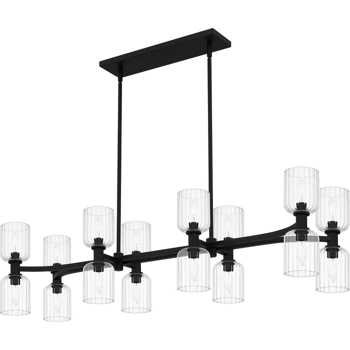 Quoizel RMD846MBK Eight Light Linear Chandelier, Matte Black