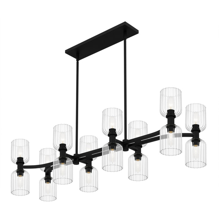 Quoizel RMD846MBK Eight Light Linear Chandelier, Matte Black