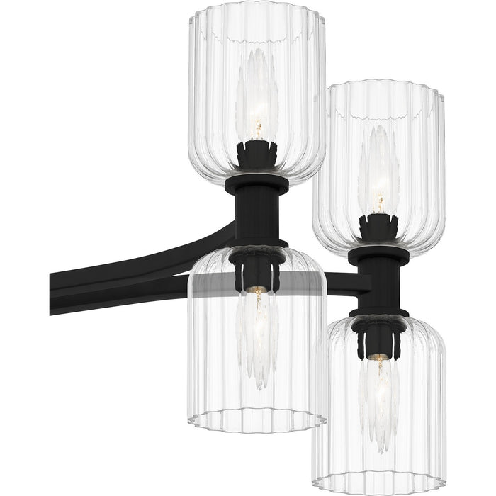 Quoizel RMD846MBK Eight Light Linear Chandelier, Matte Black