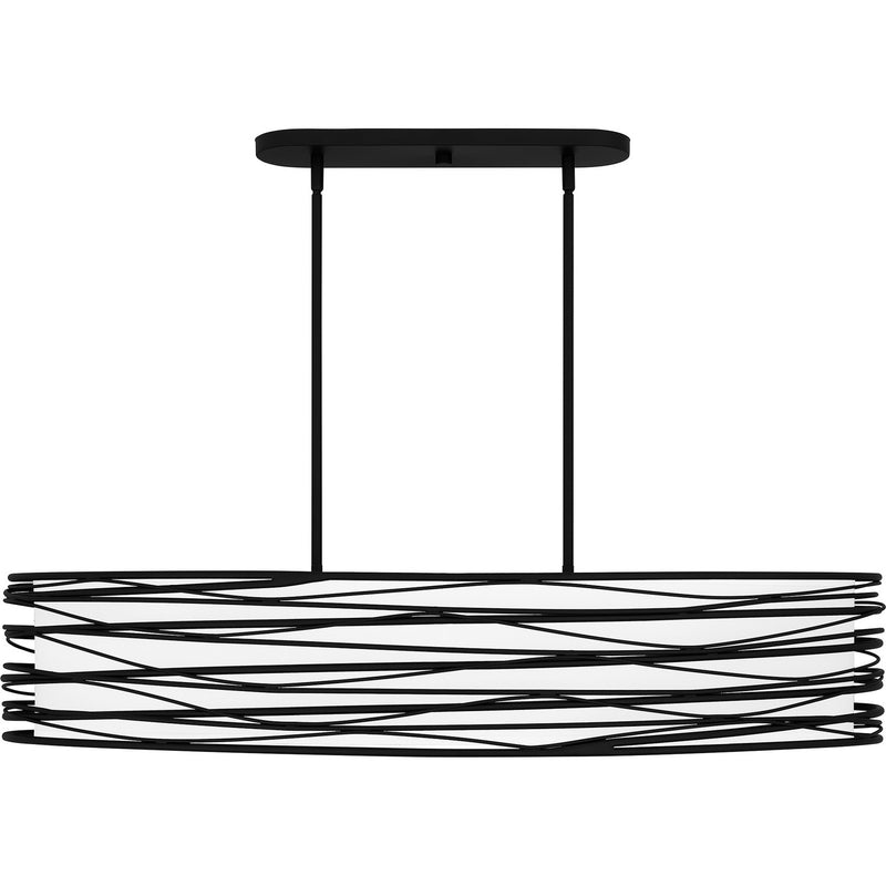 Quoizel SPL542K Five Light Linear Chandelier, Mystic Black