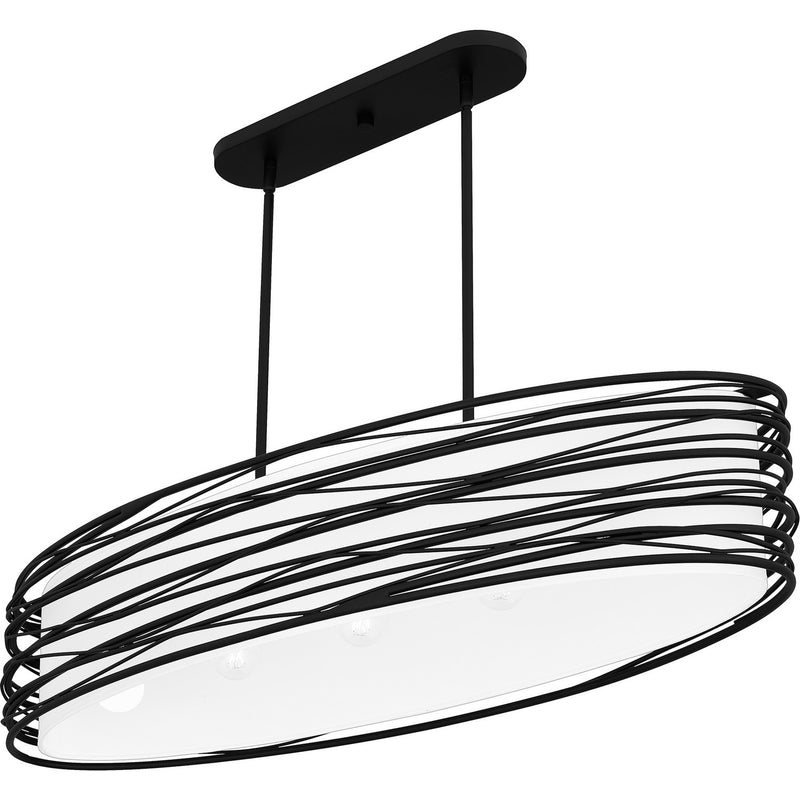 Quoizel SPL542K Five Light Linear Chandelier, Mystic Black