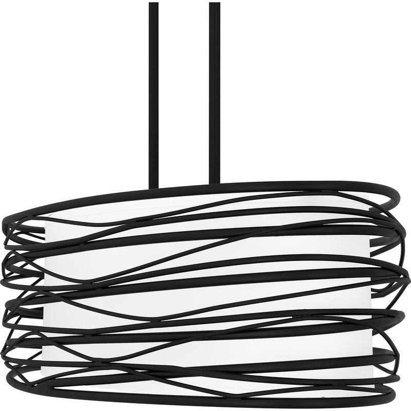 Quoizel SPL542K Five Light Linear Chandelier, Mystic Black