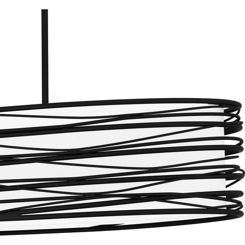 Quoizel SPL542K Five Light Linear Chandelier, Mystic Black
