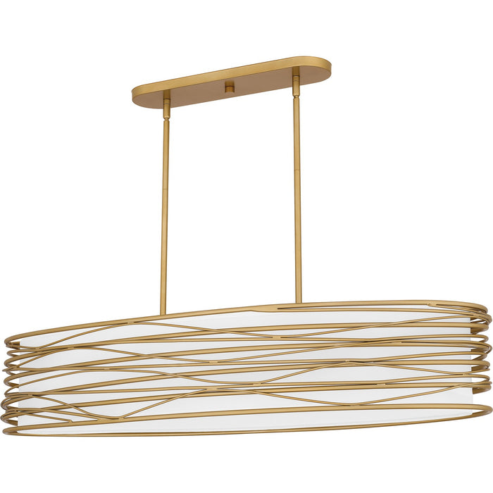 Quoizel SPL542LG Five Light Linear Chandelier, Light Gold