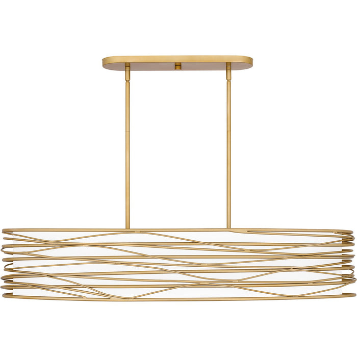 Quoizel SPL542LG Five Light Linear Chandelier, Light Gold