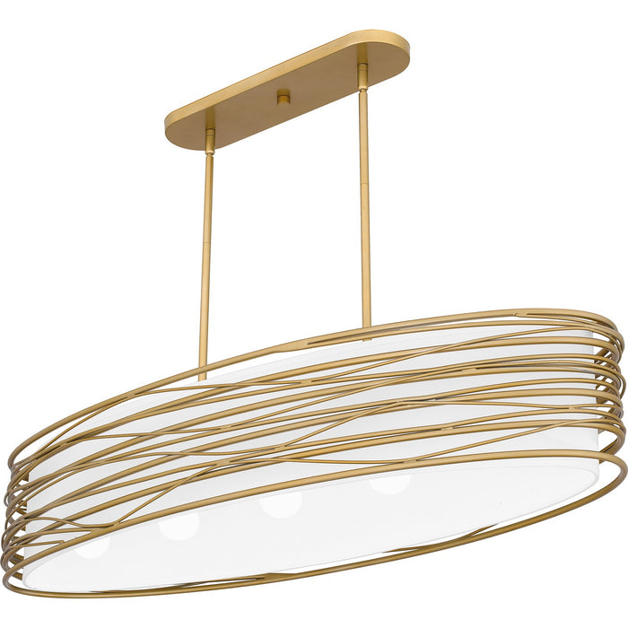 Quoizel SPL542LG Five Light Linear Chandelier, Light Gold