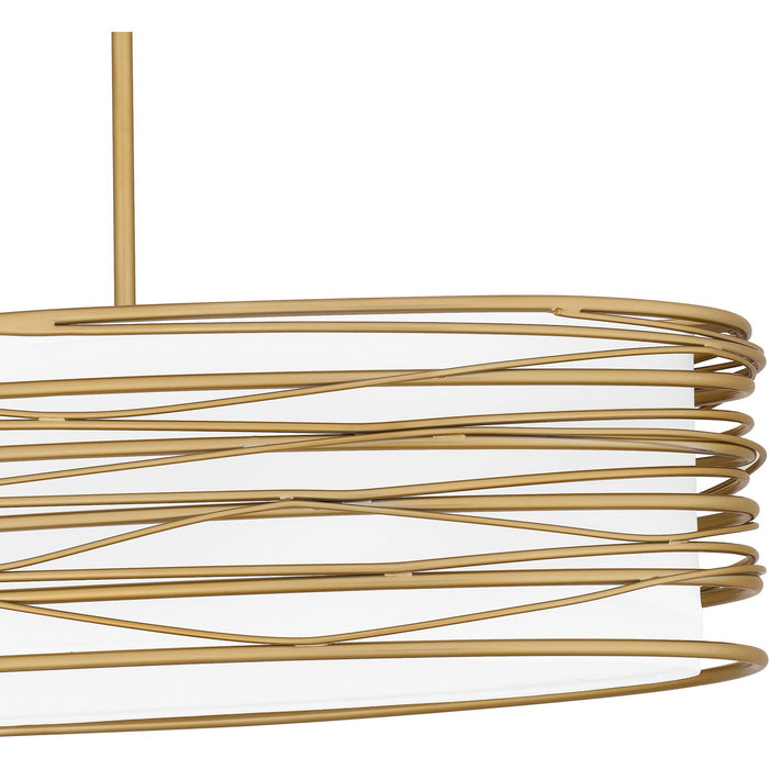Quoizel SPL542LG Five Light Linear Chandelier, Light Gold