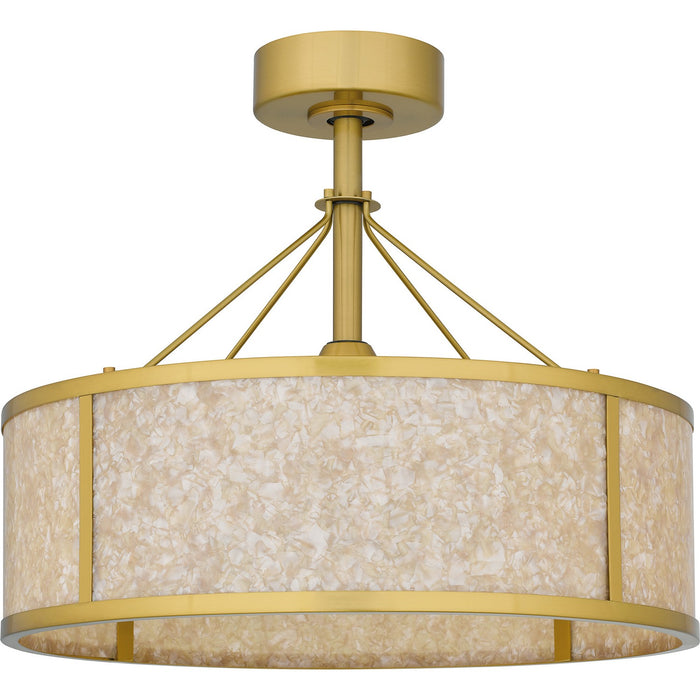 Quoizel STO3124BRG Four Light Fandelier, Brushed Gold