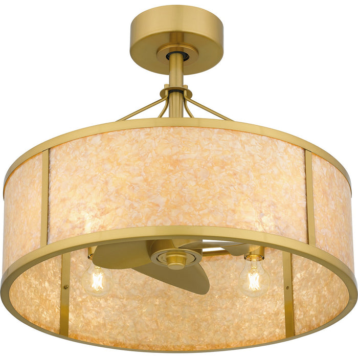 Quoizel STO3124BRG Four Light Fandelier, Brushed Gold