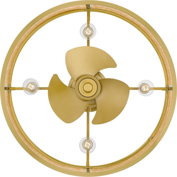 Quoizel STO3124BRG Four Light Fandelier, Brushed Gold