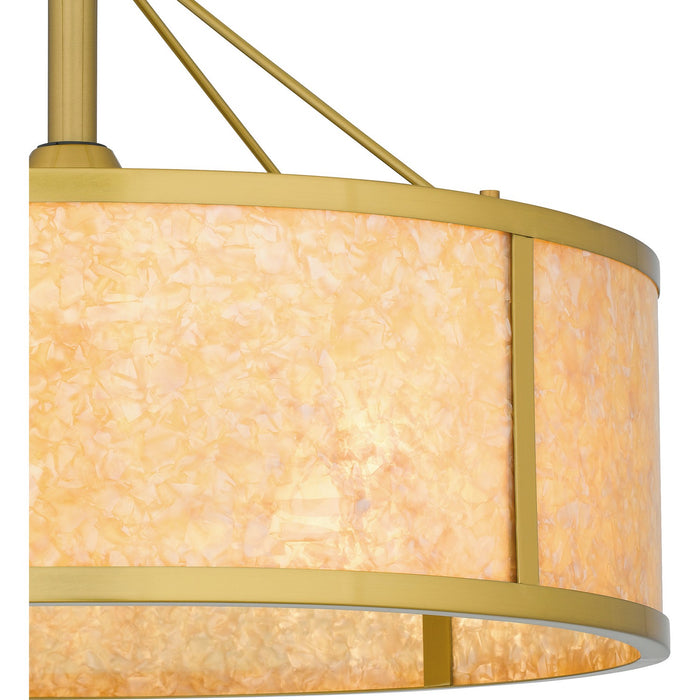 Quoizel STO3124BRG Four Light Fandelier, Brushed Gold