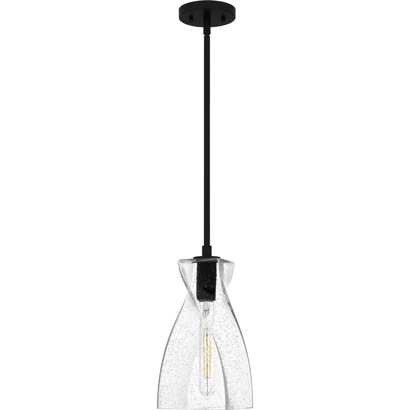 Quoizel STS1506MBK One Light Mini Pendant, Matte Black