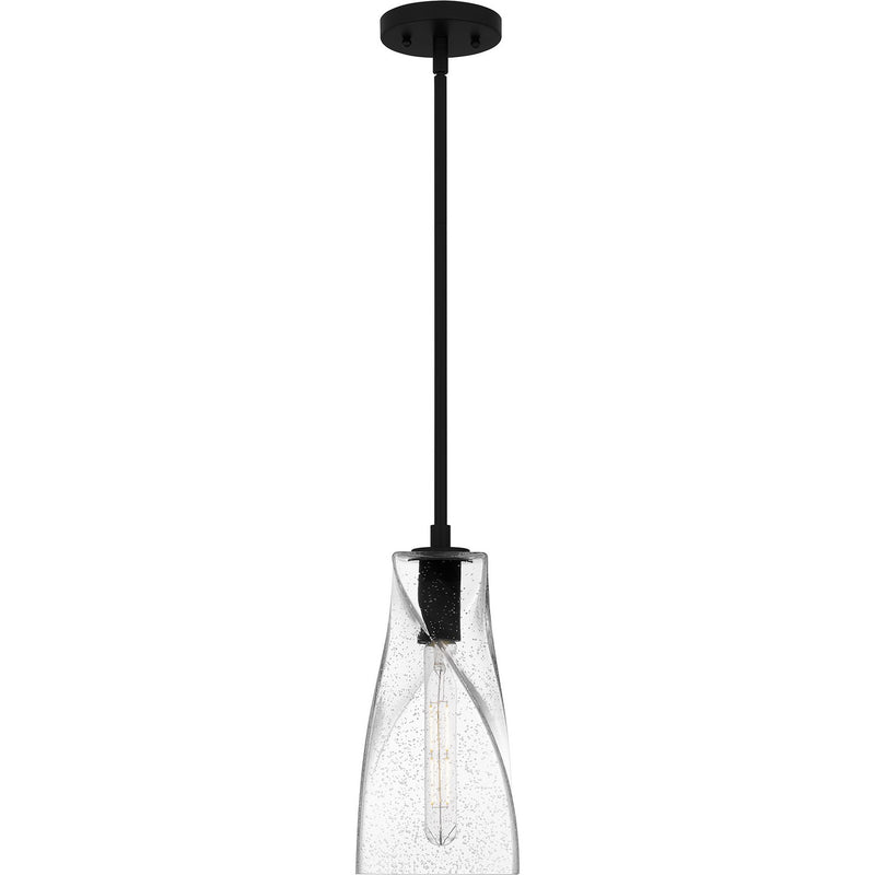 Quoizel STS1506MBK One Light Mini Pendant, Matte Black