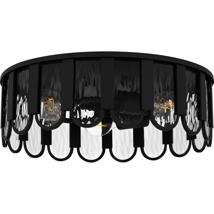 Quoizel VEA1616MBK Three Light Flush Mount, Matte Black