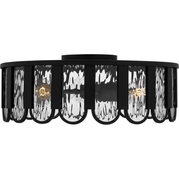 Quoizel VEA1616MBK Three Light Flush Mount, Matte Black
